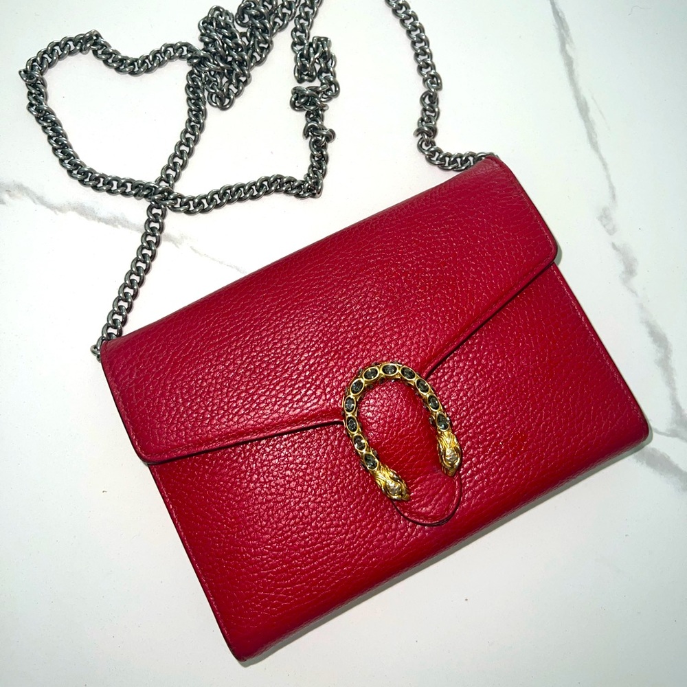GUCCI - Dionysus mini leather chain wallet